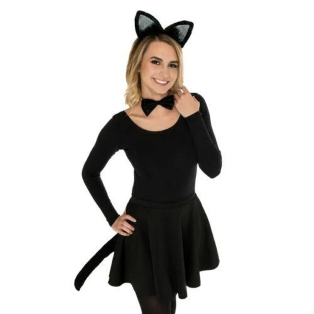Set De Accesorios Para Disfraz De Gato: Diadema Con Orejas, Collar, Cola, Máscara Y Guantes, Ideal Para Halloween Y Fiestas Temáticas